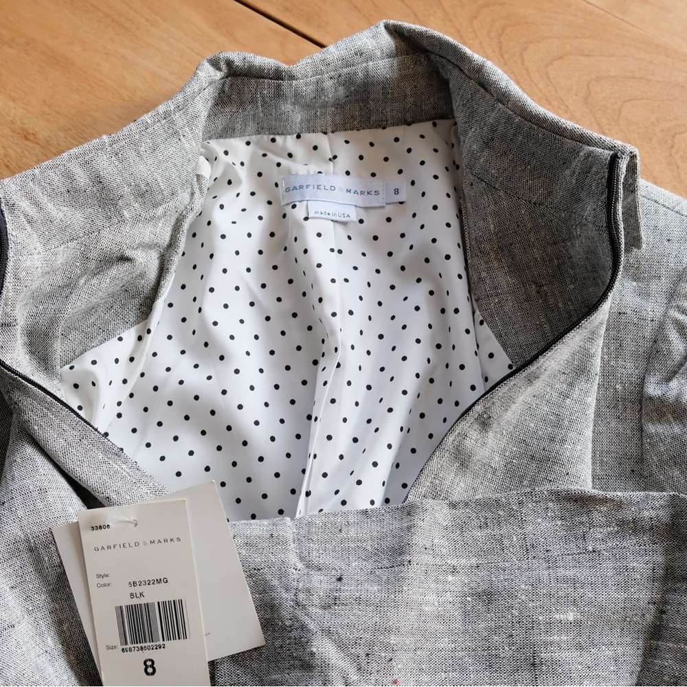 Garfield Marks size 8 NWT Gray zip up blazer - Picture 9 of 9
